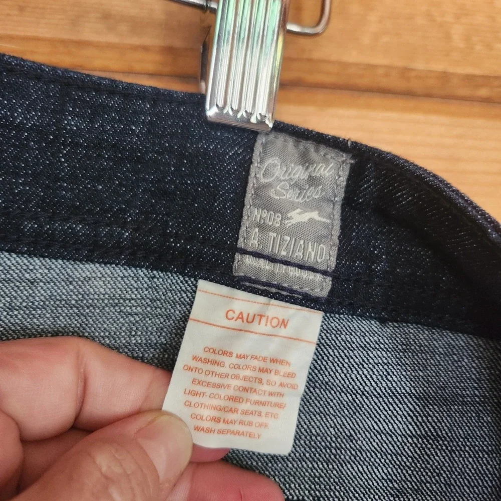 A. Tiziano Straight Dark Wash Laser Engraved‎ Denim Jeans Streetwear Urban Sz 38